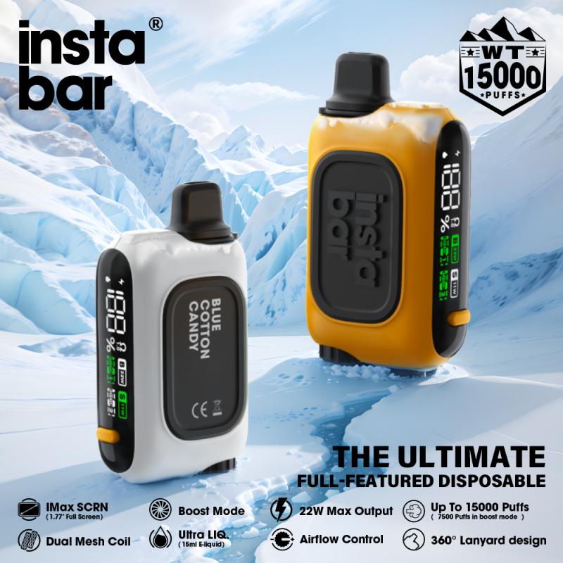 Insta Bar Wt Puff Smart Screen Disposable Vape Vibes Vapor Smoke Shop