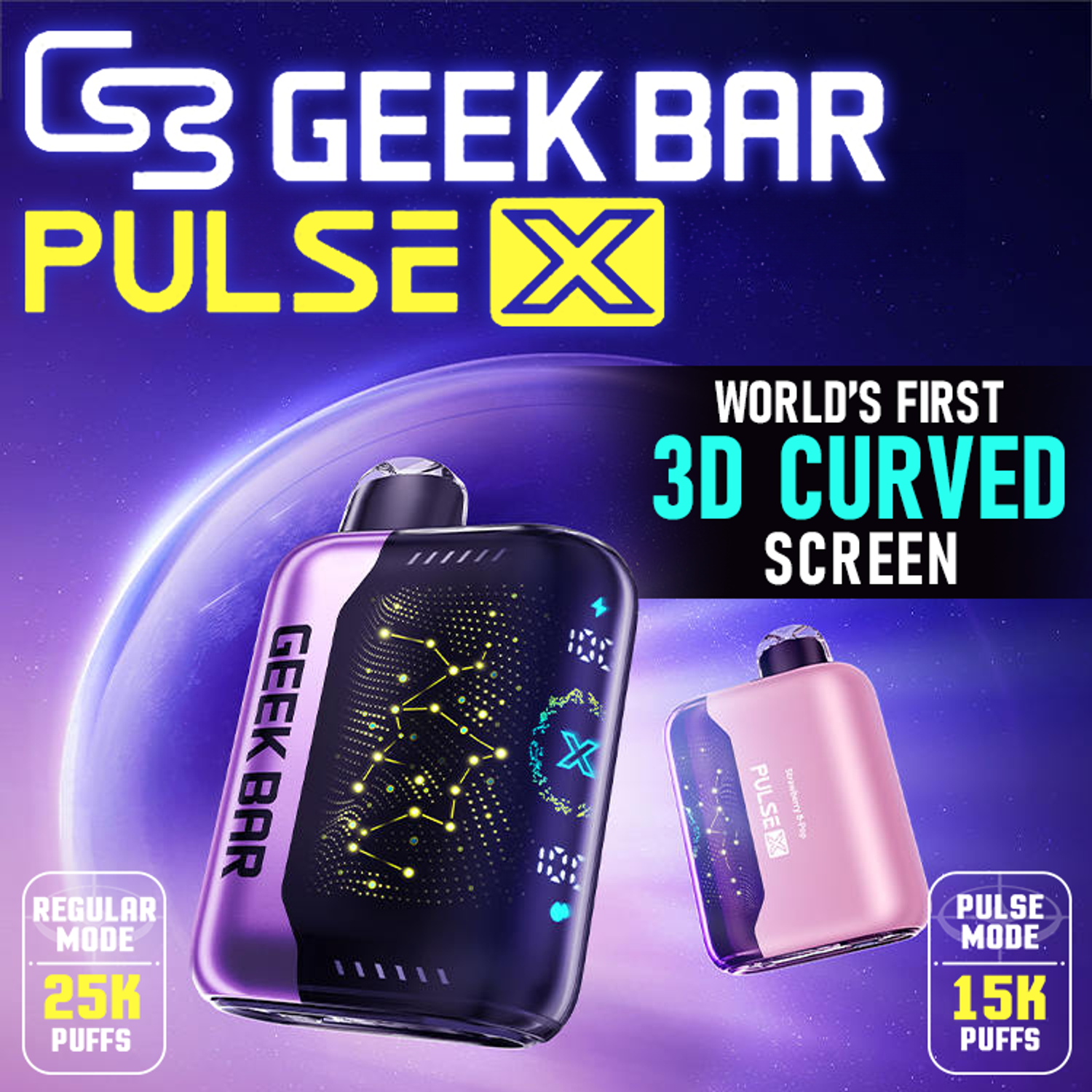 Geek Bar Pulse X 25K Puff Rechargeable Disposable Vape - Vibes Vapor ...